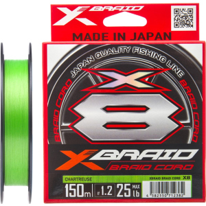 хороша модель Шнур YGK X-Braid Braid Cord X8 150 м #1.2/0.185 мм 25lb/11.2 кг (55450306)