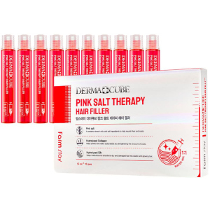 хорошая модель Набор увлажняющих филлеров с розовой солью Farmstay Dermacube Pink Salt Therapy Hair Filler 13 мл х 10 шт (8809615881415)