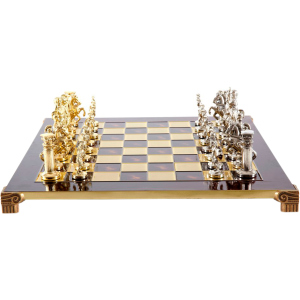 Шахматы Manopoulos Греко-римские, латунь, в деревянном футляре, красный, 44 х 44 см, 5.9 кг (S11RED) лучшая модель в Виннице