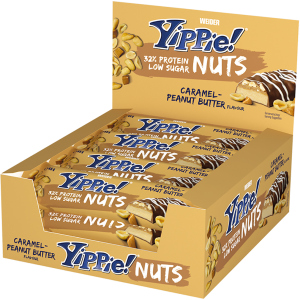 Протеїновий батончик Weider Yippie! Nuts&Fruits 45 г Caramel-Peanut Butter 12 шт (4044782904572)