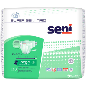 Подгузники для взрослых Seni Super Trio Large 10 шт (5900516691714) ТОП в Виннице