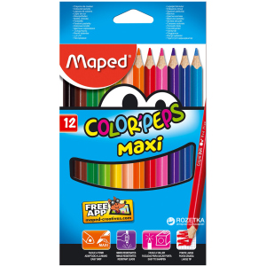 Карандаши цветные Maped Color Peps Maxi 12 цветов (MP.834010) лучшая модель в Виннице