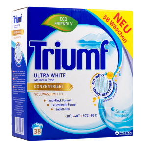 Концентрированный стиральный порошок Triumf Ultra White для белого белья 2.8 кг (4260266159935) лучшая модель в Виннице