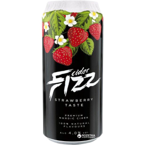 Упаковка сидру Fizz Strawberry 4% 0.5 л x 24 банки (4740098079316) ТОП в Вінниці