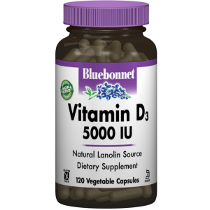 Вітаміни Bluebonnet Nutrition Вітамін D3 5000IU 120 гелевих капсул (743715003699) краща модель в Вінниці