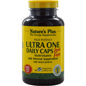 Мультивітаміни Natures Plus Ultra One без заліза 90 гелевих капсул (97467300910) в Вінниці