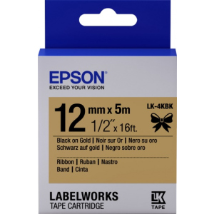 хороша модель Картридж зі стрічкою Epson LabelWorks LK4KBK 12 мм 5 м Black/Gold (C53S654001)