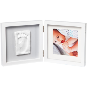 Набор для создания отпечатка ручки и ножки малыша Baby Art Двойная рамка квадратная Бело/серая (3601095200) (3220660304493) в Виннице