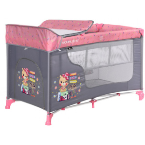 Манеж Lorelli Moonlight 2L pink travelling (MOONLIGHT 2L pink travel) лучшая модель в Виннице