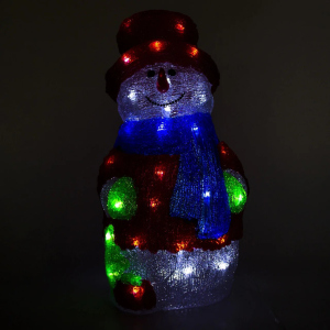 Новорічна світлодіодна фігурка Devilon Сніговик 21х21х40.5 см 40 лампочок Біла (140472) (5102682140472) рейтинг