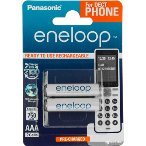 Аккумулятор Panasonic Eneloop AAA 2BP 750 мАч NI-MH Dect Series 2 шт (BK-4MCCE/2DE)