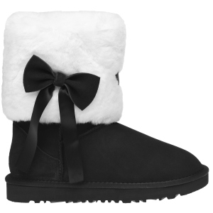 Угги UGG Classic Short Fur Bow 117012 38 Black ТОП в Виннице