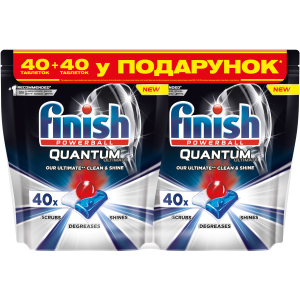 Таблетки для посудомоечных машин Finish Quantum 40+40 шт (4820232970041) рейтинг