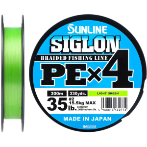 купити Шнур Sunline Siglon PE х4 300 м # 2.0/0.242 мм 15.5 кг Салатовий (16580943)