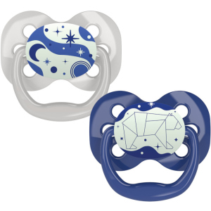 Пустушка Dr. Brown's Advantage нічна з підсвічуванням 0-6 місяців Блакитна 2 шт (PA12004-INTL) ТОП в Вінниці