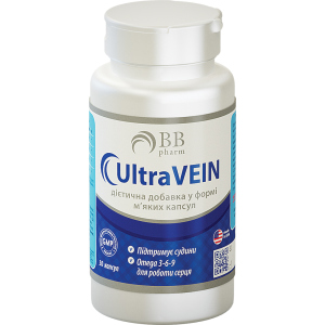 Жирні кислоти BB Pharm UltraVEIN Омега 3-6-9 для здоров'я серця та судин 30 капсул (7640162326193) краща модель в Вінниці