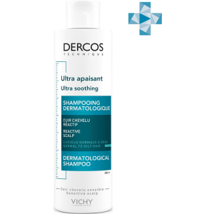 Заспокійливий шампунь Vichy Dercos для чутливої ​​шкіри голови, для нормального та жирного волосся 200 мл (3337875485128) ТОП в Вінниці