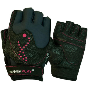 Рукавички для фітнесу PowerPlay Womens 1744 XS Black Print (PP_1744_XS_Black) в Вінниці