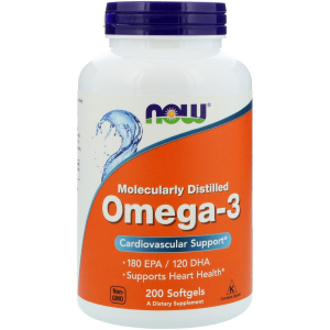 Жирные кислоты Now Foods Омега-3 1000 мг 200 желатиновых капсул (733739016522) лучшая модель в Виннице
