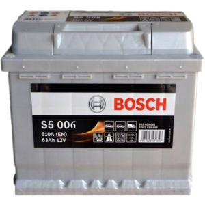 Автомобільний акумулятор Bosch 63Аh (+/-) S5006 (610EN) (0 092 S50 060) краща модель в Вінниці