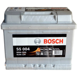 Автомобильный аккумулятор Bosch 61Аh Ев (-/+) S5004 (600EN) (0 092 S50 040)