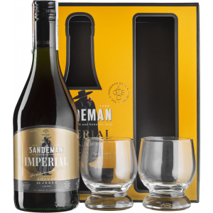 Бренді Sandeman Imperial 0.7 л 40% + 2 склянки (2131109311099) ТОП в Вінниці