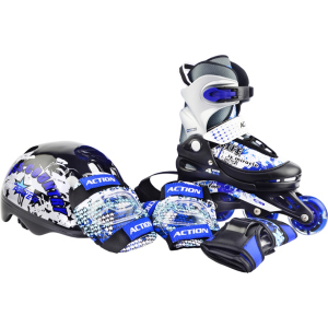 Набор роликовые коньки Action ZERO Blue 34-37 + комплект защиты (PW117CE308905/34-37)