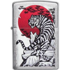 Зажигалка Zippo 200 Asian Tiger Design Серебристая (Zippo 29889) лучшая модель в Виннице