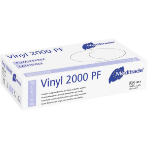 хороша модель Рукавички для рук Vinyl 2000 PF захисні, без пудри, нестерильні AQL 1,5, р.M, 7-7,5, 100шт (4025341500510)