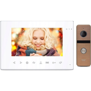 Комплект відеодомофону CoVi Security Onyx FHD White + Iron FHD Bronze краща модель в Вінниці