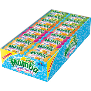 Упаковка жувальних цукерок Mamba Тропікс 48 шт х 26.5 г (4014400111552) краща модель в Вінниці