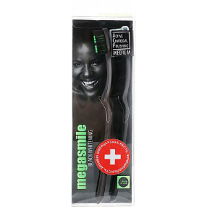 Набір зубних щіток Megasmile Black Whitening Коричнева + Чорна 2 шт (7640131972178_brown) краща модель в Вінниці