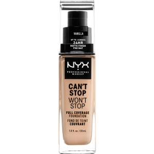 Рідка тональна основа NYX Professional Makeup Can't Stop Won`t Stop 24-Hour Foundation 06 Vanilla 30 мл (800897157210)