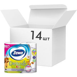 Упаковка туалетной бумаги Zewa Kids трехслойной 14 шт по 4 рулона (7322540606225)