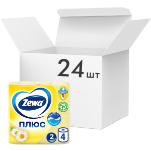 Упаковка туалетной бумаги Zewa Плюс двухслойной аромат Ромашки 24 шт по 4 рулона (4605331031301) лучшая модель в Виннице