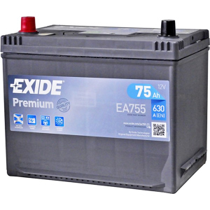 Автомобільний акумулятор Exide Premium 6СТ-75 75 Аг (+/-) Asia 630 А (EA755) ТОП в Вінниці