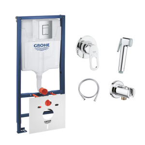 Комплект Grohe инсталляция Rapid SL 38772001 + набор для гигиенического душа со смесителем BauLoop 111042 лучшая модель в Виннице