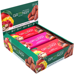 Упаковка батончиков Greengy Ассорти фруктовое 40 г х 12 шт (4820221320628)