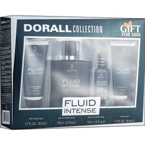 Набор для мужчин Dorall Collection Fluid Intense Туалетная вода 100 мл + Миниатюра туалетной воды 15 мл + Гель для душа 50 мл + Бальзам после бритья 50 мл (ROZ6400105674) в Виннице