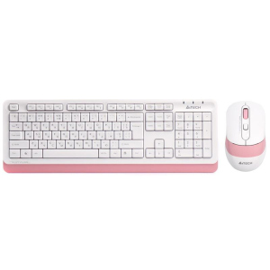 Комплект (клавіатура, миша) бездротовий A4Tech FG1010 White/Pink USB в Вінниці