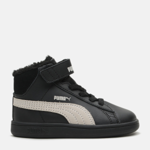 Ботинки кожаные детские Puma Smash v2 Mid L Fur V 20 (4) 13 Black-Whisper White (4060979925755) надежный