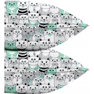 Набір наволочок Cosas Бязь Set Pillow Cats 40х60 см 2 шт Gray (4822052025147) краща модель в Вінниці