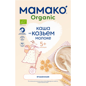 Дитяча каша MAMAKO Органік ячмінний на козячому молоці від 5 місяців 200 г (8437022039213) надійний