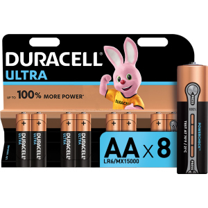 Лужні батареї Duracell Ultra Power AA 1.5В LR6 8 шт (5000394063051) в Вінниці