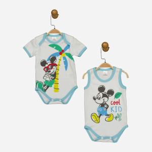 Боді Disney Mickey Mouse MC17247 86-92 см 2 шт Біло-блакитне (8691109874818) краща модель в Вінниці