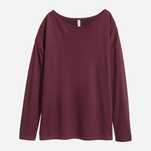 Жіночий лонгслів H&M 4383336-ACXF L Сливовий (DD3000003124533) краща модель в Вінниці