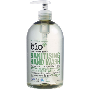 Жидкое дезинфицирующее мыло Bio-D Sanitising Hand Wash Rosemary & Thyme с эфирным маслом 500 мл (5034938200107) в Виннице