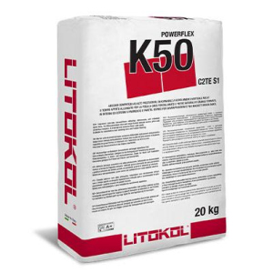 Клей на цементній основі Litokol POWERFLEX K50 20кг (K50G0020) Сірий ТОП в Вінниці