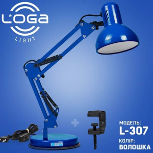 Настольная лампа-пантограф LOGA light L-302 синяя (Василёк) Е27 ТОП в Виннице