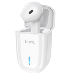 Bluetooth гарнитура HOCO wireless headset (with charging case) |3h, BT5.0, Touch|white ТОП в Виннице